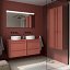 Mueble de baño Attila suspendido 4 cajones sobre encimera doble seno red satin de Salgar
